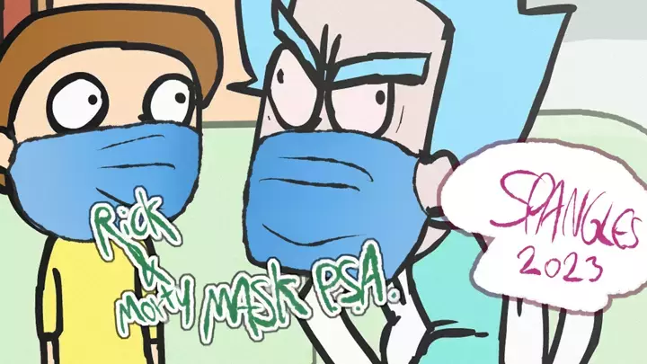 Rick and Morty Wearing Masks