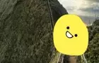 Slime bounces in the mountains (animation)