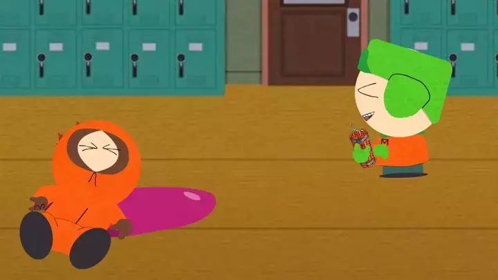 Kyle blows up Kenny.