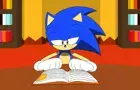 Sonic reading a book