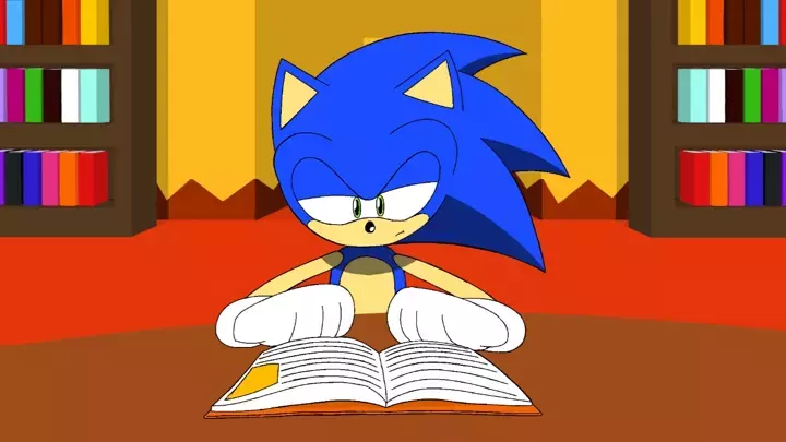Sonic reading a book
