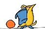 Flour sack kicking a ball
