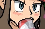 Pokemon Trainer Hilda sure loves Candy...