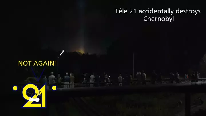 Télé 21 accidentally destroys Chernobyl