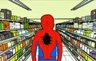 Spiderman buys rice