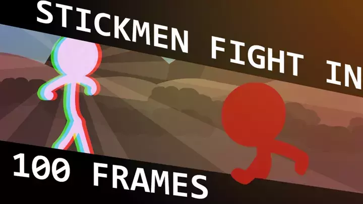 Stickman fight in 100 frames