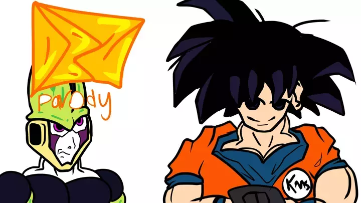 Goku and Cell play Nintendo DS: but animated