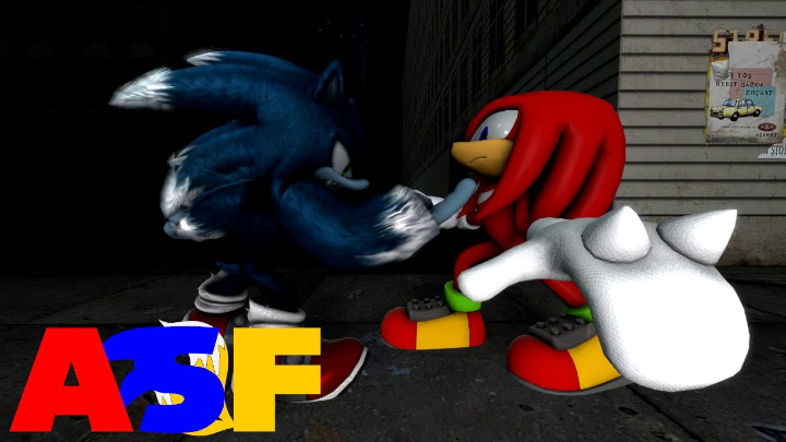 Sonic the Werehog scolds Knuckles