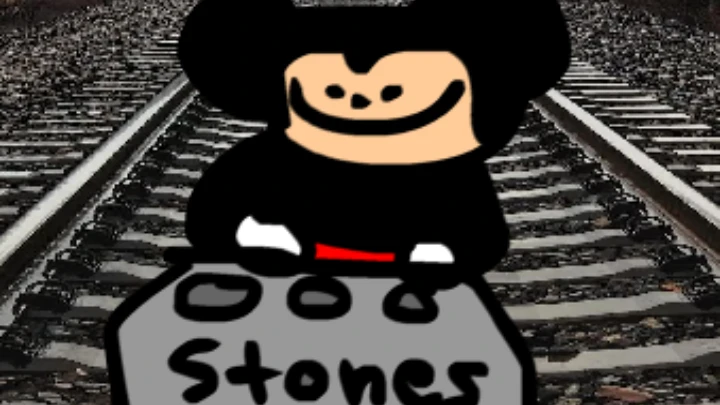 mickey on a railway