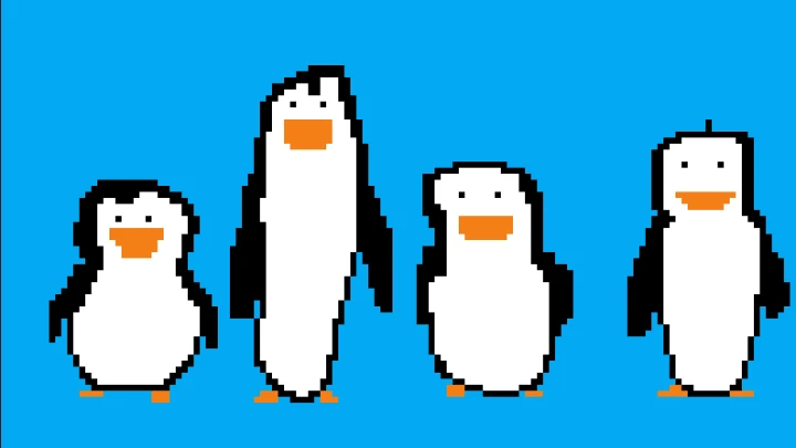 Penguinos de la van a Mascar
