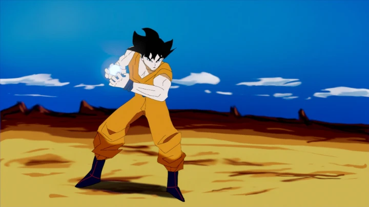 Goku Practices Kamehameha