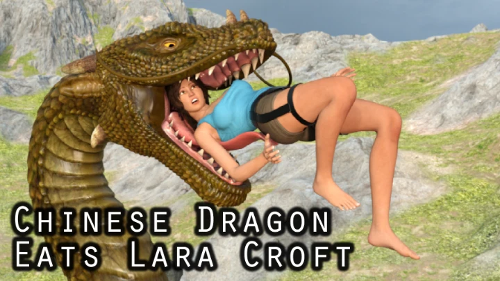 Chinese Dragon Eats Lara Croft