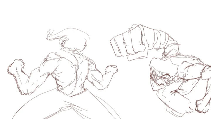 Animated Fight scene (Rough animation)