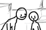 Doodle animation of a waiter