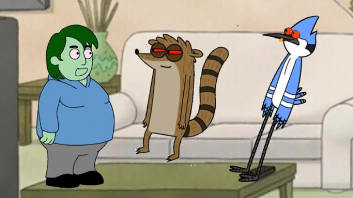 Mordecai and Rigby in the Traphouse