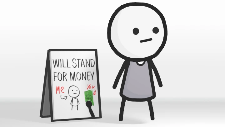 this stick person stands for money