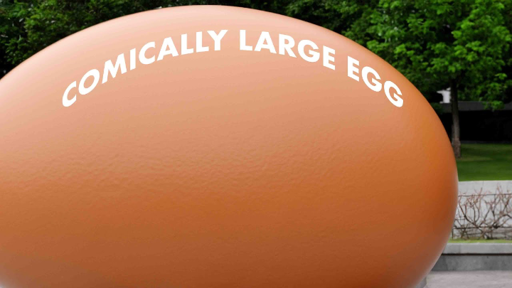 Comically large egg