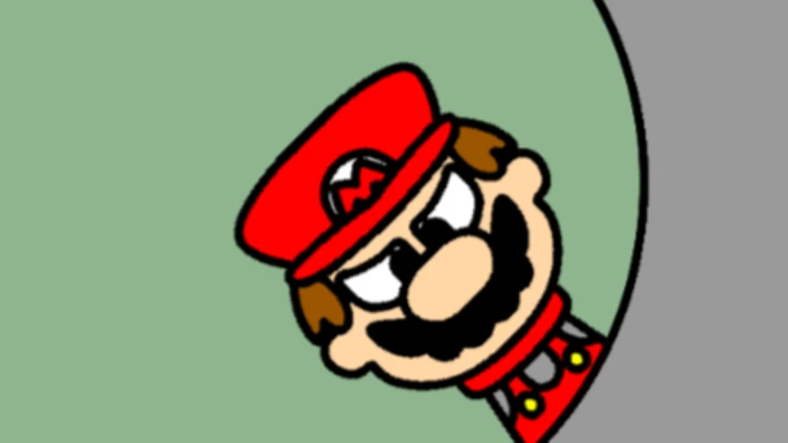 Mario finds something in the trashcan