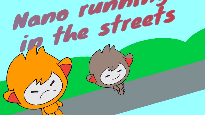 Nano running in the street