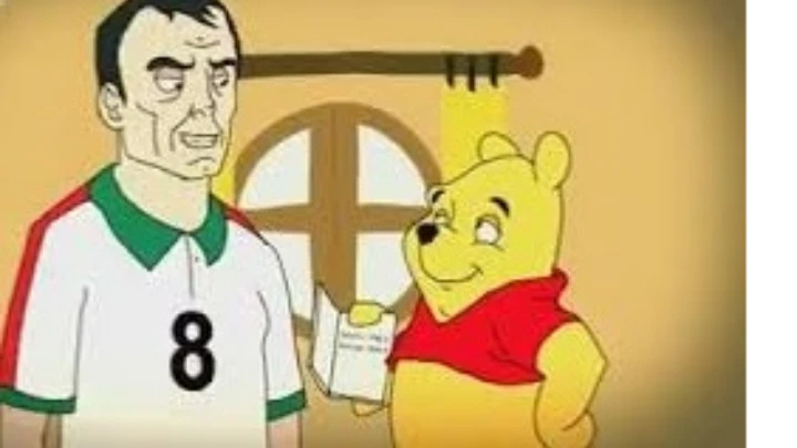 Hristo Stoichkov and Winnie the Pooh