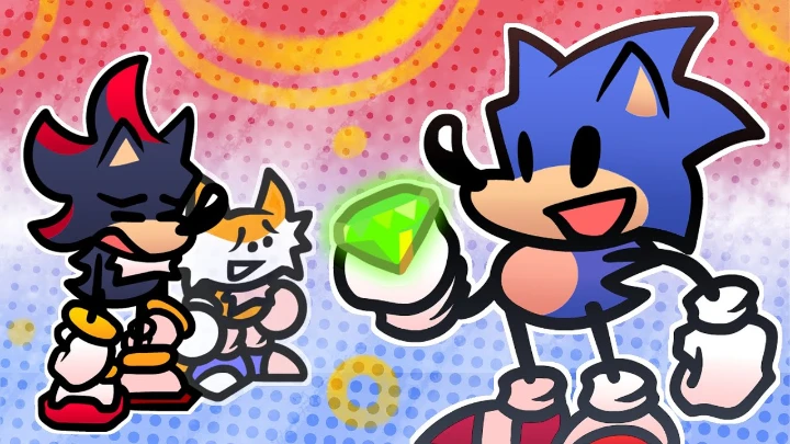 Sonic eats a Chaos Emerald