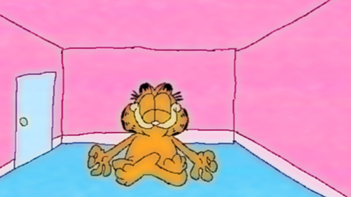 Garfield meditates