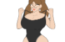 Janeth wearing swimsuit breast bouncing