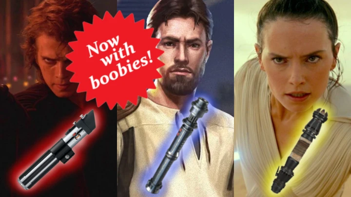 [NSFW] Lightsabers: Lucasfilm vs Games vs Disney