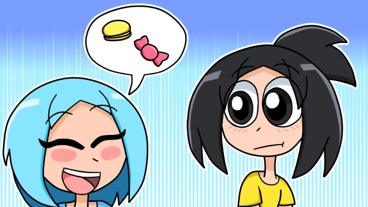 Ayano asking Hideki for buy candies (Animation)