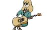 Guitar Playing Skeleton Girl