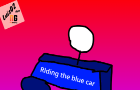 riding the blue car