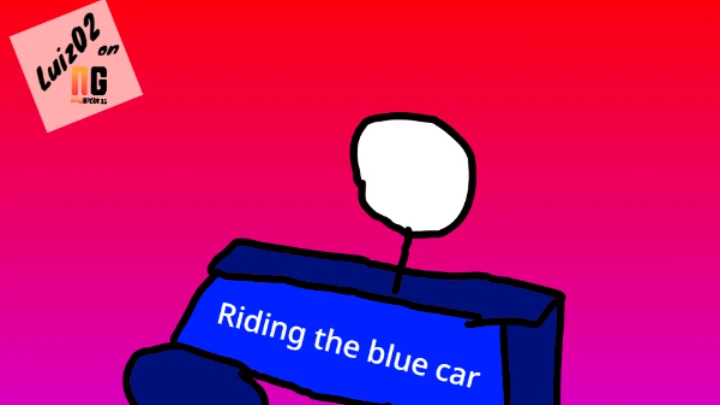 riding the blue car