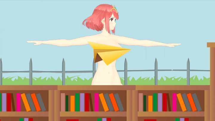 Pyra is dared to skateboard naked! [Commission]