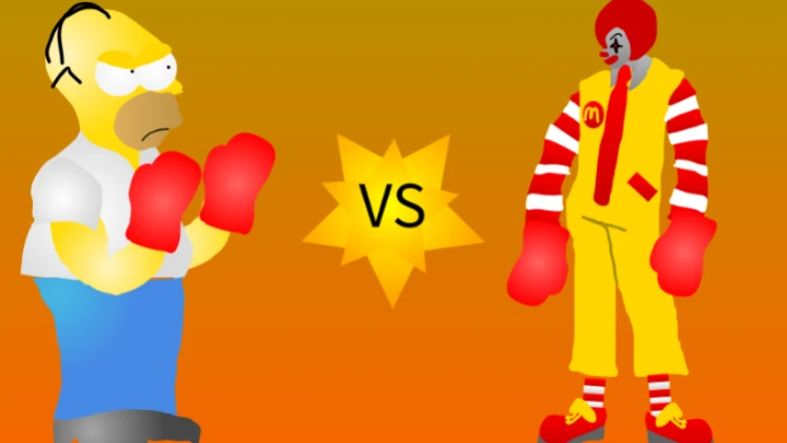 Homer vs Robot Ronald Mcdonald