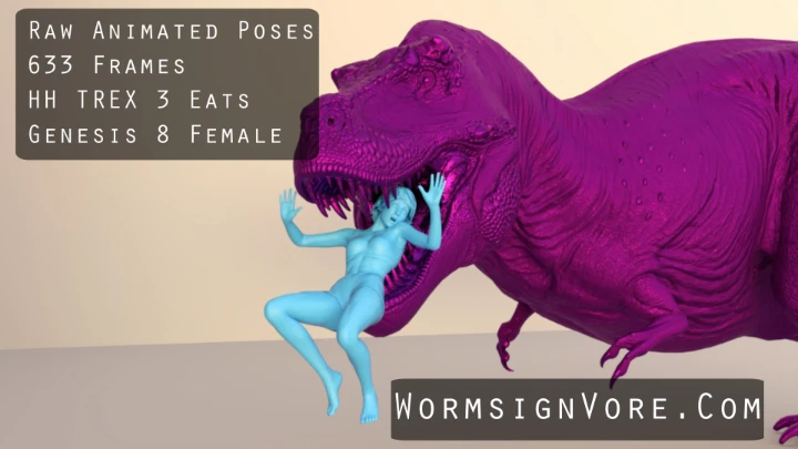 HH Trex 3 Eats Genesis 8 Female Animated Pose Pack