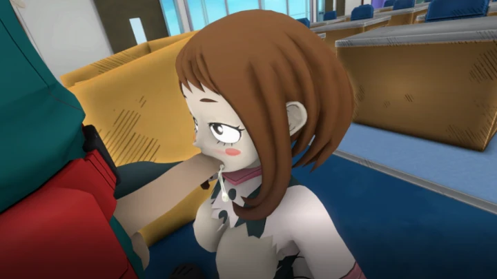 MHA uraraka blowjob