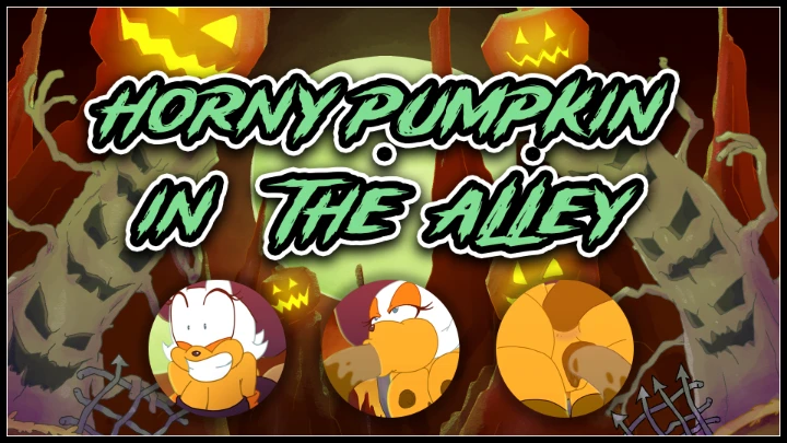 Horny pumpkin in the alley