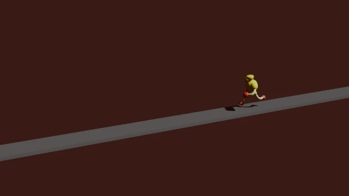 Lil' dude running in the void