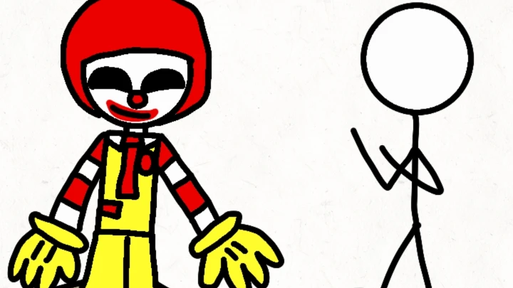 Ronald McDonald VS boneco de palito de Américo