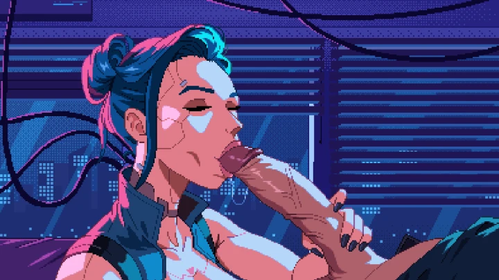 Cyber girl BJ and finish - NSFW