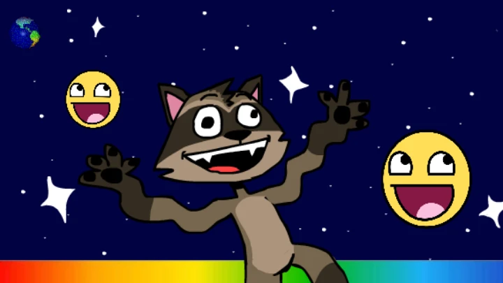 Raccoon Rainbow Road