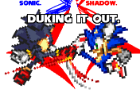 (UNFINISHED!!!!!!!) sonic sprite animation of sonic and shadow fighting!!