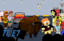 Lester, Rob & Co. Un Lester, un gato y un bisonte entran a un bar