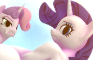 Rarity and Sweetie belle on the beach