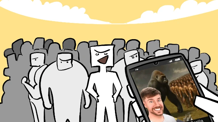100 men vs 1 gorilla