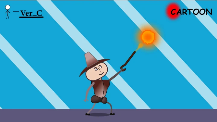 Magician Stickman vs cartoon
