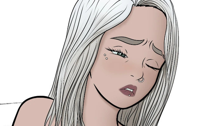 White haired whore masturbating (Commission)