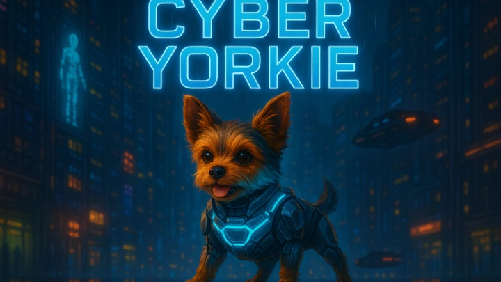 Cyber Yorkie: Neon Jetpack Escape