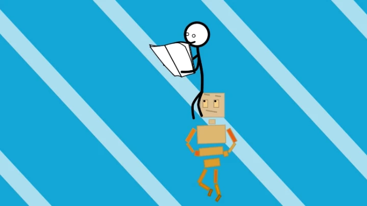 Stickman and Brickman first meet