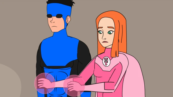Invincible and Atom Eve defend the Liberty